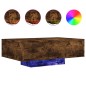 vidaXL Couchtisch mit LED-Leuchten Räuchereiche 85x55x31 cm vidaXL Couchtisch mit LED-Leuchten Räuchereiche 85x55x31 cm