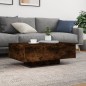 vidaXL Couchtisch mit LED-Leuchten Räuchereiche 85x55x31 cm vidaXL Couchtisch mit LED-Leuchten Räuchereiche 85x55x31 cm