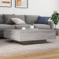 vidaXL Couchtisch mit LED-Leuchten Grau Sonoma 100x100x31 cm vidaXL Couchtisch mit LED-Leuchten Grau Sonoma 100x100x31 cm