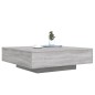 vidaXL Couchtisch mit LED-Leuchten Grau Sonoma 100x100x31 cm vidaXL Couchtisch mit LED-Leuchten Grau Sonoma 100x100x31 cm