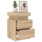 vidaXL Nachttische mit LED-Leuchten 2 Stk. Sonoma Eiche 35x39x55 cm vidaXL Nachttische mit LED-Leuchten 2 Stk. Sonoma Eiche 35x39x55 cm