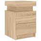 vidaXL Nachttische mit LED-Leuchten 2 Stk. Sonoma Eiche 35x39x55 cm vidaXL Nachttische mit LED-Leuchten 2 Stk. Sonoma Eiche 35x39x55 cm