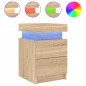vidaXL Nachttische mit LED-Leuchten 2 Stk. Sonoma Eiche 35x39x55 cm vidaXL Nachttische mit LED-Leuchten 2 Stk. Sonoma Eiche 35x39x55 cm
