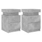 vidaXL Nachttische mit LED-Leuchten 2 Stk. Betongrau 35x39x55 cm vidaXL Nachttische mit LED-Leuchten 2 Stk. Betongrau 35x39x55 cm