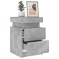 vidaXL Nachttische mit LED-Leuchten 2 Stk. Betongrau 35x39x55 cm vidaXL Nachttische mit LED-Leuchten 2 Stk. Betongrau 35x39x55 cm