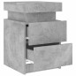 vidaXL Nachttische mit LED-Leuchten 2 Stk. Betongrau 35x39x55 cm vidaXL Nachttische mit LED-Leuchten 2 Stk. Betongrau 35x39x55 cm