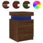 vidaXL Nachttisch mit LED-Leuchten Braun Eiche-Optik 35x39x55 cm vidaXL Nachttisch mit LED-Leuchten Braun Eiche-Optik 35x39x55 cm