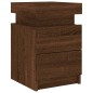 vidaXL Nachttisch mit LED-Leuchten Braun Eiche-Optik 35x39x55 cm vidaXL Nachttisch mit LED-Leuchten Braun Eiche-Optik 35x39x55 cm