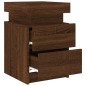vidaXL Nachttisch mit LED-Leuchten Braun Eiche-Optik 35x39x55 cm vidaXL Nachttisch mit LED-Leuchten Braun Eiche-Optik 35x39x55 cm