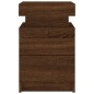 vidaXL Nachttisch mit LED-Leuchten Braun Eiche-Optik 35x39x55 cm vidaXL Nachttisch mit LED-Leuchten Braun Eiche-Optik 35x39x55 cm