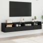 vidaXL TV-Wandschränke 2 Stk. Schwarz 80x30x30 cm Holzwerkstoff