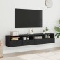 vidaXL TV-Wandschränke 2 Stk. Schwarz 80x30x30 cm Holzwerkstoff