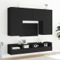 vidaXL TV-Wandschränke 2 Stk. Schwarz 80x30x30 cm Holzwerkstoff