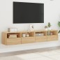vidaXL TV-Wandschränke 2 Stk. Sonoma-Eiche 80x30x30 cm Holzwerkstoff vidaXL TV-Wandschränke 2 Stk. Sonoma-Eiche 80x30x30 cm Holzwerkstoff