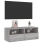 vidaXL TV-Wandschrank Grau Sonoma 80x30x30 cm Holzwerkstoff vidaXL TV-Wandschrank Grau Sonoma 80x30x30 cm Holzwerkstoff