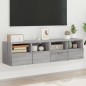 vidaXL TV-Wandschränke 2 Stk. Grau Sonoma 60x30x30 cm Holzwerkstoff vidaXL TV-Wandschränke 2 Stk. Grau Sonoma 60x30x30 cm Holzwerkstoff
