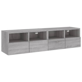 vidaXL TV-Wandschränke 2 Stk. Grau Sonoma 60x30x30 cm Holzwerkstoff