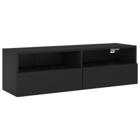 vidaXL TV-Wandschrank Schwarz 100x30x30 cm Holzwerkstoff