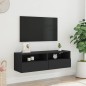 vidaXL TV-Wandschrank Schwarz 100x30x30 cm Holzwerkstoff vidaXL TV-Wandschrank Schwarz 100x30x30 cm Holzwerkstoff