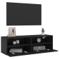 vidaXL TV-Wandschrank Schwarz 100x30x30 cm Holzwerkstoff vidaXL TV-Wandschrank Schwarz 100x30x30 cm Holzwerkstoff