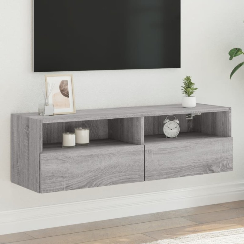 vidaXL TV-Wandschrank Grau Sonoma 100x30x30 cm Holzwerkstoff vidaXL TV-Wandschrank Grau Sonoma 100x30x30 cm Holzwerkstoff