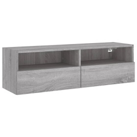 vidaXL TV-Wandschrank Grau Sonoma 100x30x30 cm Holzwerkstoff