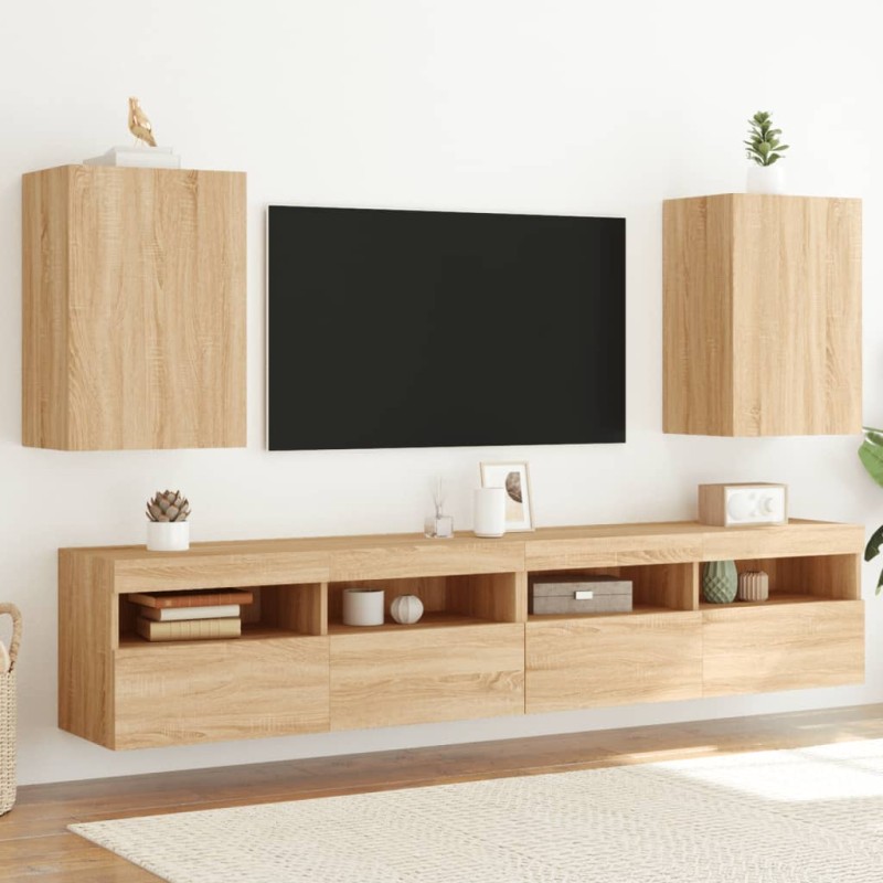 vidaXL TV-Wandschränke 2 Stk. Sonoma-Eiche 40,5x30x60 cm Holzwerkstoff vidaXL TV-Wandschränke 2 Stk. Sonoma-Eiche 40,5x30x60 cm Holzwerkstoff