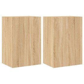 vidaXL TV-Wandschränke 2 Stk. Sonoma-Eiche 40,5x30x60 cm Holzwerkstoff