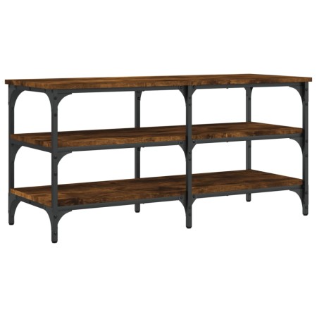 vidaXL Schuhbank Räuchereiche 100x38,5x49 cm Holzwerkstoff