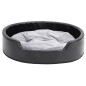 vidaXL Hundebett Schwarz-Grau 79x70x19 cm Plüsch und Kunstleder vidaXL Hundebett Schwarz-Grau 79x70x19 cm Plüsch und Kunstleder