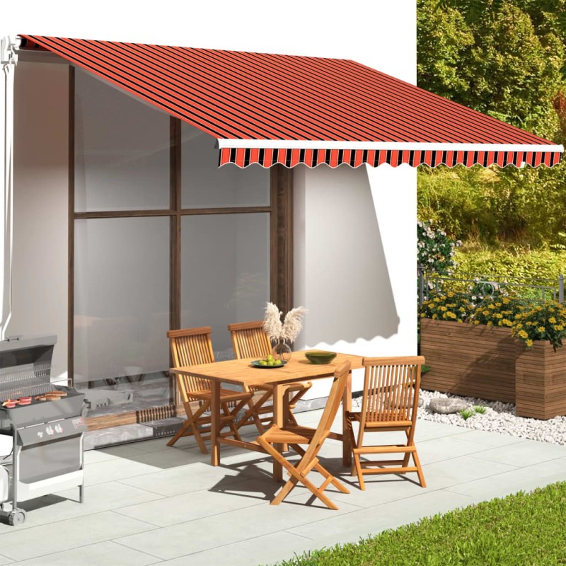vidaXL Markisenbespannung Orange und Braun 4,5x3,5 m vidaXL Markisenbespannung Orange und Braun 4,5x3,5 m