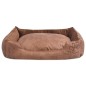 vidaXL Hundebett mit Kissen PU Kunstleder Größe M Beige vidaXL Hundebett mit Kissen PU Kunstleder Größe M Beige