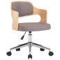vidaXL Drehbarer Bürostuhl Taupe Bugholz und Stoff vidaXL Drehbarer Bürostuhl Taupe Bugholz und Stoff