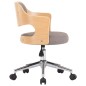 vidaXL Drehbarer Bürostuhl Taupe Bugholz und Stoff vidaXL Drehbarer Bürostuhl Taupe Bugholz und Stoff