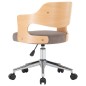 vidaXL Drehbarer Bürostuhl Taupe Bugholz und Stoff vidaXL Drehbarer Bürostuhl Taupe Bugholz und Stoff