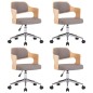 vidaXL Drehbare Esszimmerstühle 4 Stk. Taupe Bugholz und Stoff vidaXL Drehbare Esszimmerstühle 4 Stk. Taupe Bugholz und Stoff