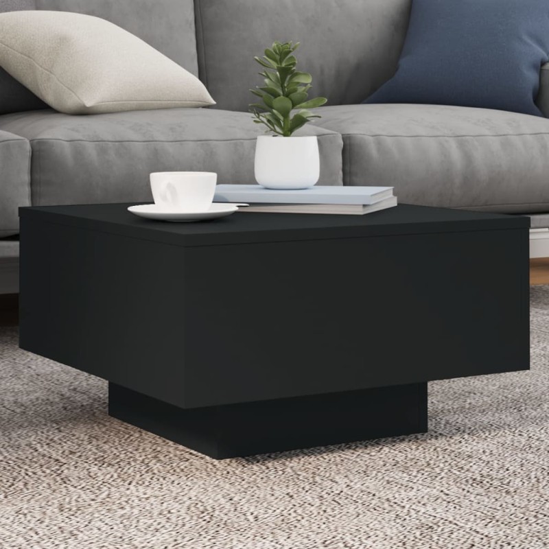 vidaXL Couchtisch mit LED-Leuchten Schwarz 55x55x31 cm vidaXL Couchtisch mit LED-Leuchten Schwarz 55x55x31 cm