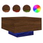 vidaXL Couchtisch mit LED-Leuchten Braun Eichen-Optik 55x55x31 cm vidaXL Couchtisch mit LED-Leuchten Braun Eichen-Optik 55x55x31 cm