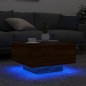 vidaXL Couchtisch mit LED-Leuchten Braun Eichen-Optik 55x55x31 cm vidaXL Couchtisch mit LED-Leuchten Braun Eichen-Optik 55x55x31 cm