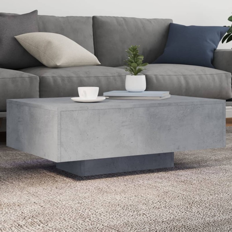 vidaXL Couchtisch mit LED-Leuchten Betongrau 85x55x31 cm vidaXL Couchtisch mit LED-Leuchten Betongrau 85x55x31 cm