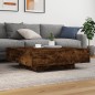 vidaXL Couchtisch mit LED-Leuchten Räuchereiche 100x100x31 cm vidaXL Couchtisch mit LED-Leuchten Räuchereiche 100x100x31 cm