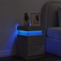 vidaXL Nachttisch mit LED-Leuchten Betongrau 35x39x55 cm vidaXL Nachttisch mit LED-Leuchten Betongrau 35x39x55 cm