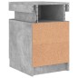 vidaXL Nachttisch mit LED-Leuchten Betongrau 35x39x55 cm vidaXL Nachttisch mit LED-Leuchten Betongrau 35x39x55 cm