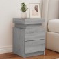 vidaXL Nachttische mit LED-Leuchten 2 Stk. Grau Sonoma 35x39x55 cm vidaXL Nachttische mit LED-Leuchten 2 Stk. Grau Sonoma 35x39x55 cm