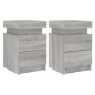 vidaXL Nachttische mit LED-Leuchten 2 Stk. Grau Sonoma 35x39x55 cm vidaXL Nachttische mit LED-Leuchten 2 Stk. Grau Sonoma 35x39x55 cm