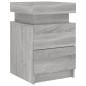 vidaXL Nachttische mit LED-Leuchten 2 Stk. Grau Sonoma 35x39x55 cm vidaXL Nachttische mit LED-Leuchten 2 Stk. Grau Sonoma 35x39x55 cm