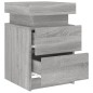 vidaXL Nachttische mit LED-Leuchten 2 Stk. Grau Sonoma 35x39x55 cm vidaXL Nachttische mit LED-Leuchten 2 Stk. Grau Sonoma 35x39x55 cm