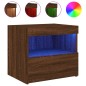 vidaXL Nachttische mit LED-Leuchten 2 Stk. Braun Eiche 50x40x45 cm vidaXL Nachttische mit LED-Leuchten 2 Stk. Braun Eiche 50x40x45 cm