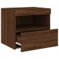 vidaXL Nachttische mit LED-Leuchten 2 Stk. Braun Eiche 50x40x45 cm vidaXL Nachttische mit LED-Leuchten 2 Stk. Braun Eiche 50x40x45 cm