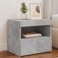 vidaXL Nachttisch mit LED-Leuchten Betongrau 50x40x45 cm vidaXL Nachttisch mit LED-Leuchten Betongrau 50x40x45 cm